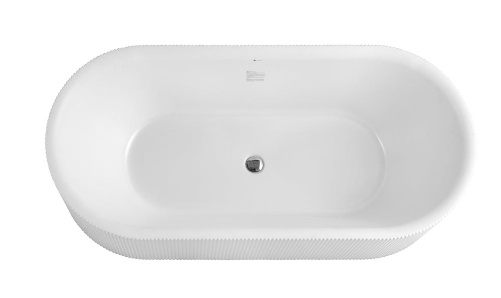 Cartisan Design 60-inch SP-1869 Matte White Modern Freestanding Bathtub (Acrylic)