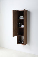 VIVT 13" WALNUT WALL MOUNT MODERN BATHROOM SIDE CABINET