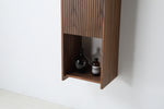 VIVT 13" WALNUT WALL MOUNT MODERN BATHROOM SIDE CABINET