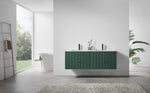 BARCELONA 60” FOREST GREEN WALL MOUNT MODERN BATHROOM VANITY (WHITE COUNTERTOP)