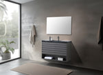 MATERA 36” CHARCOAL WALL MOUNT MODERN BATHROOM VANITY (BLACK COUNTERTOP)