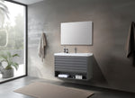 MATERA 36” CHARCOAL WALL MOUNT MODERN BATHROOM VANITY (WHITE COUNTERTOP)