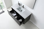 MATERA 48” CHARCOAL WALL MOUNT MODERN BATHROOM VANITY (WHITE COUNTERTOP)