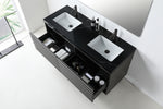 MATERA 60” CHARCOAL WALL MOUNT MODERN BATHROOM VANITY (BLACK COUNTERTOP)