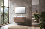 ORSA 48” WALNUT WALL MOUNT MODERN BATHROOM VANITY