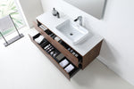 ORSA 60” WALNUT WALL MOUNT MODERN BATHROOM VANITY