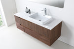 ORSA 60” WALNUT WALL MOUNT MODERN BATHROOM VANITY