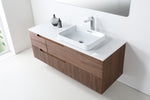 ORSA 60” WALNUT WALL MOUNT MODERN BATHROOM VANITY