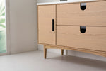 PORTREE 48” WHITEWASH OAK MID-CENTURY FREESTANDING BATHROOM VANITY