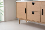 PORTREE 60” WHITEWASH OAK MID-CENTURY FREESTANDING BATHROOM VANITY