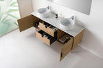 PORTREE 72” WHITEWASH OAK MID-CENTURY FREESTANDING BATHROOM VANITY