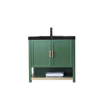 WINCHESTER 36” FOREST GREEN FREESTANDING MODERN BATHROOM VANITY (BLACK COUNTERTOP)