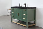 WINCHESTER 48” FOREST GREEN FREESTANDING MODERN BATHROOM VANITY (BLACK COUNTERTOP)