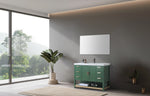 WINCHESTER 48” FOREST GREEN FREESTANDING MODERN BATHROOM VANITY (WHITE COUNTERTOP)