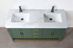 WINCHESTER 60” FOREST GREEN FREESTANDING MODERN BATHROOM VANITY (WHITE COUNTERTOP)