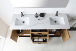 WINCHESTER 72” PECAN OAK FREESTANDING MODERN BATHROOM VANITY(WHITE COUNTERTOP)