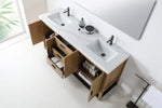 WINCHESTER 72” PECAN OAK FREESTANDING MODERN BATHROOM VANITY(WHITE COUNTERTOP)