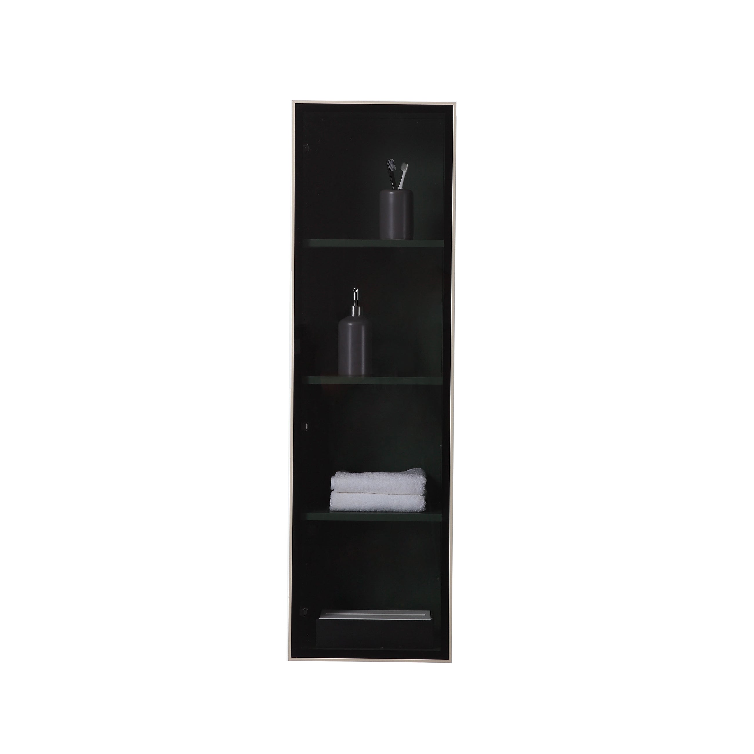 Luce 13 Dark Walnut/Glass Wall Mount Modern Bathroom Side Cabinet